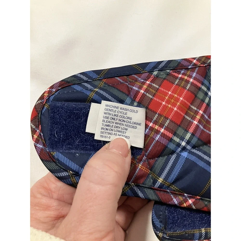 St. John's Bark Dog Coat Size Large Blue Red Plaid